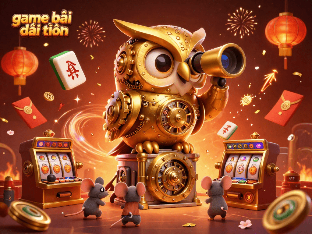Experience game bài đổi thưởng with vibrant characters and rich 3D casino elements, showcasing excitement and celebration.