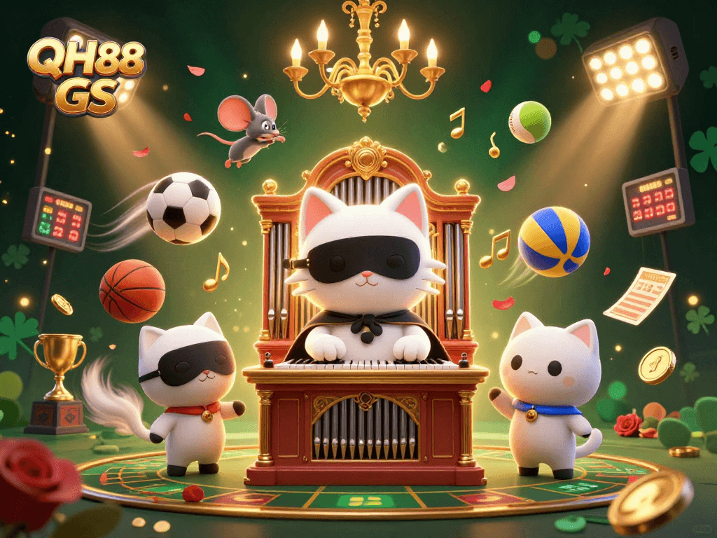 Engage with QH88 GS through thrilling sports betting visuals featuring an immersive casino scene.