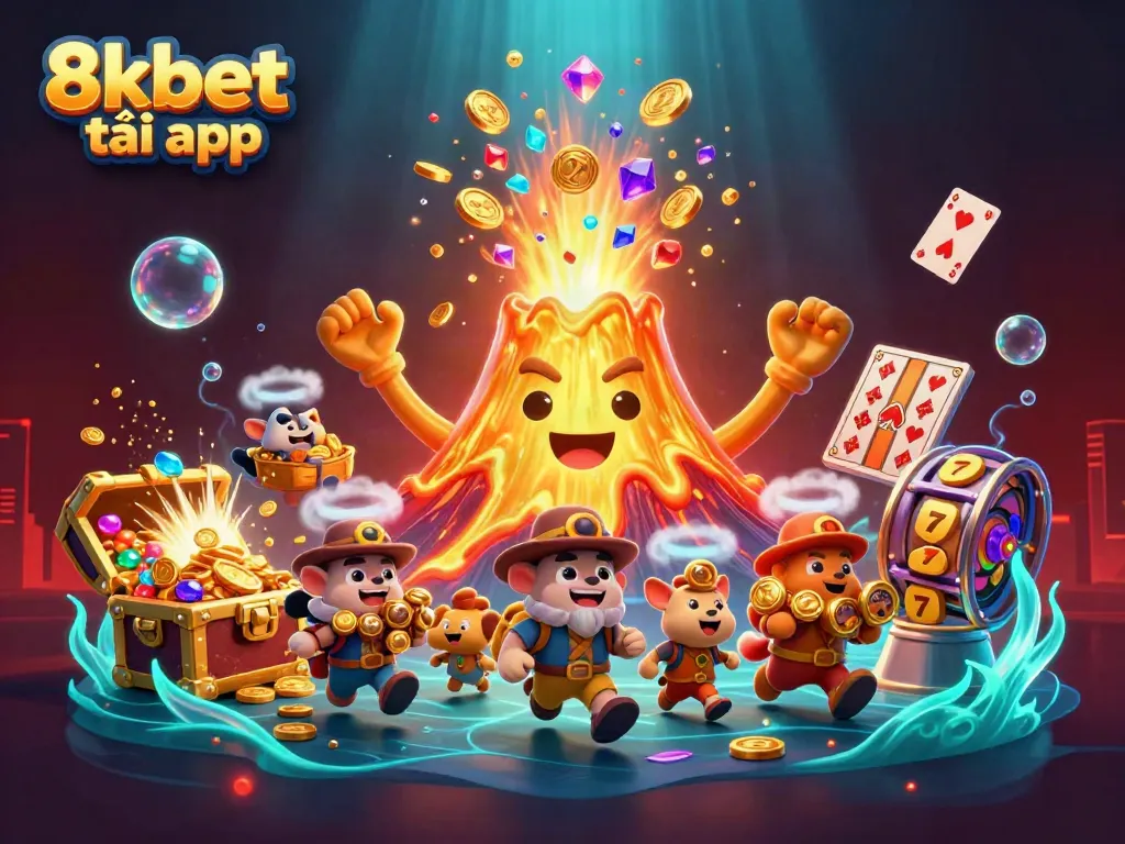 Experience thrill and excitement with the 8xbet tải app in this vibrant 3D casino scene.