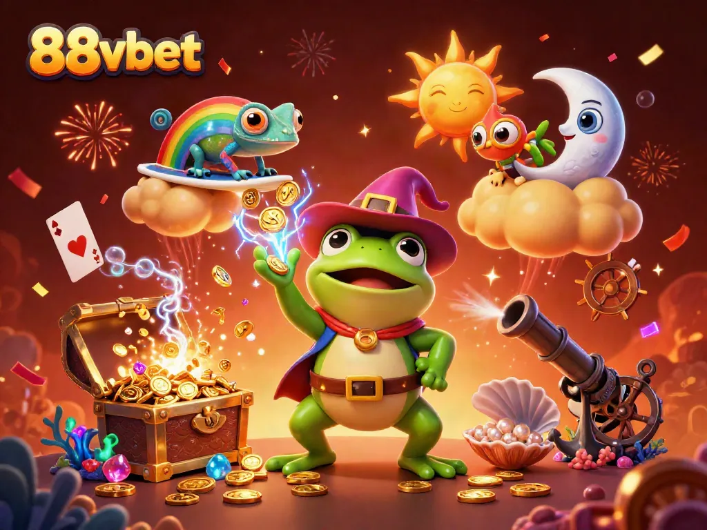 Experience winning moments at 88vbet with a 3D storm of golden coins and vibrant characters.