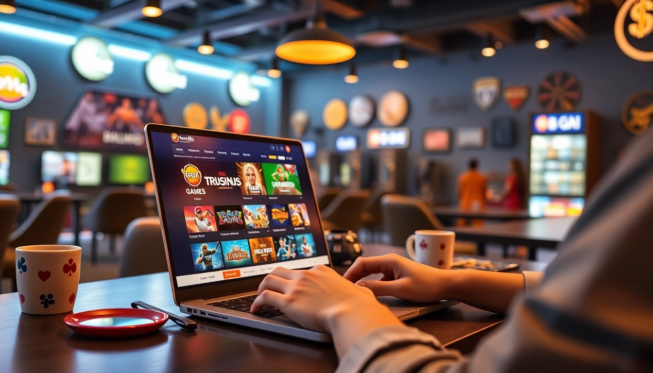 Experience online gambling at new88go.com with vibrant gaming graphics and a modern setup.