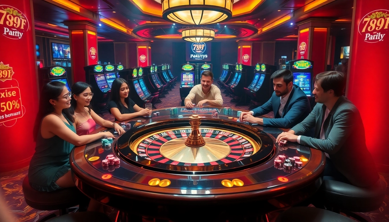 Experience the thrill of gambling at 789F with vibrant casino scenes and engaging players.