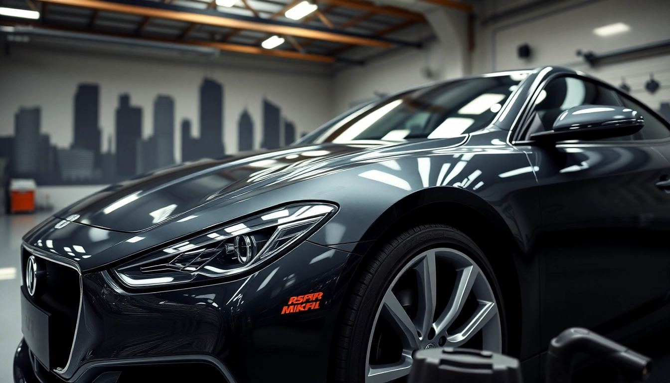 Showcasing a vehicle with PPF Chattanooga finish in a sleek urban setting