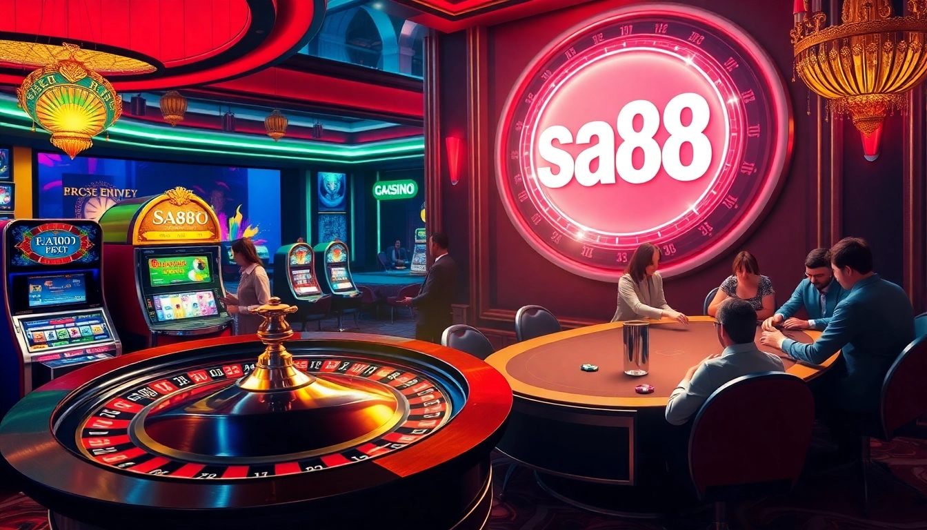 Experience the excitement of sa88 as players engage in thrilling casino games including poker, roulette, and slots.
