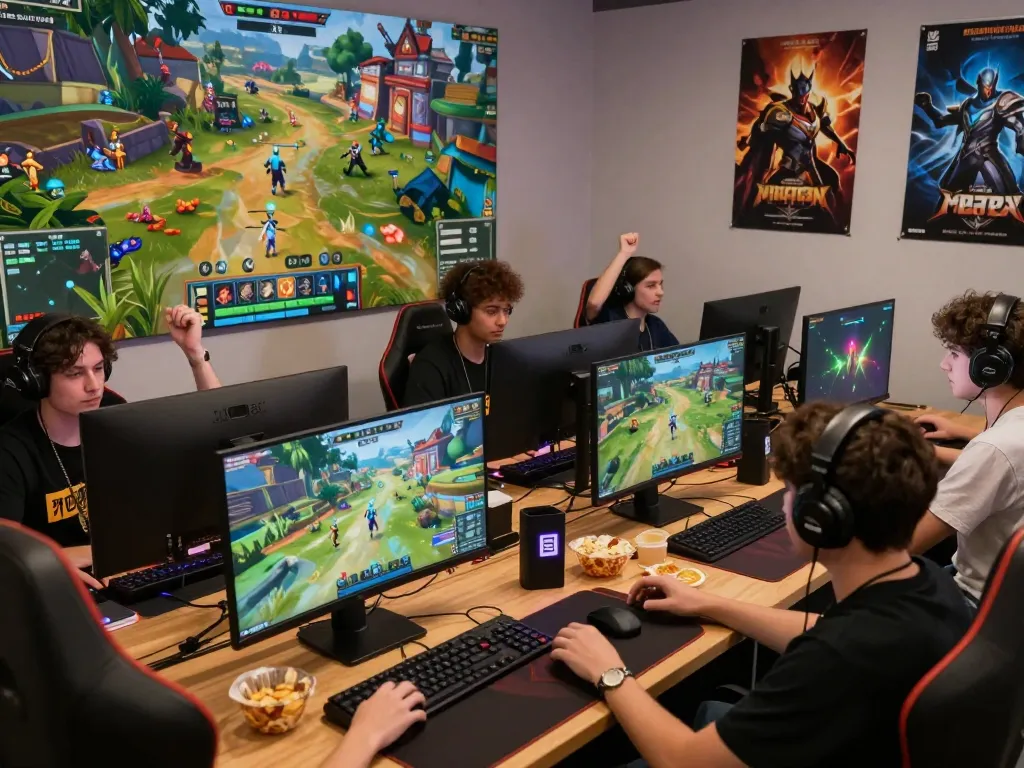 Engaging gaming scene at https://1gom.farm/ showcasing diverse players in a competitive atmosphere.
