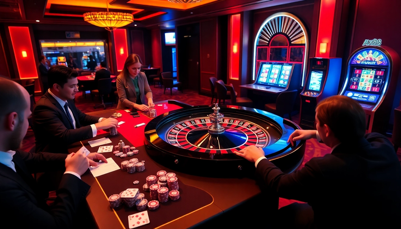 Engaging gaming experience at ax88.com showcasing roulette and poker excitement.