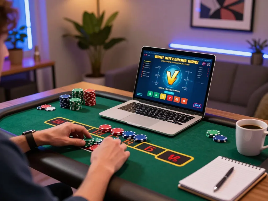 Engage in dynamic online blackjack gameplay with https://da88up.com/ in a cozy home office setting.