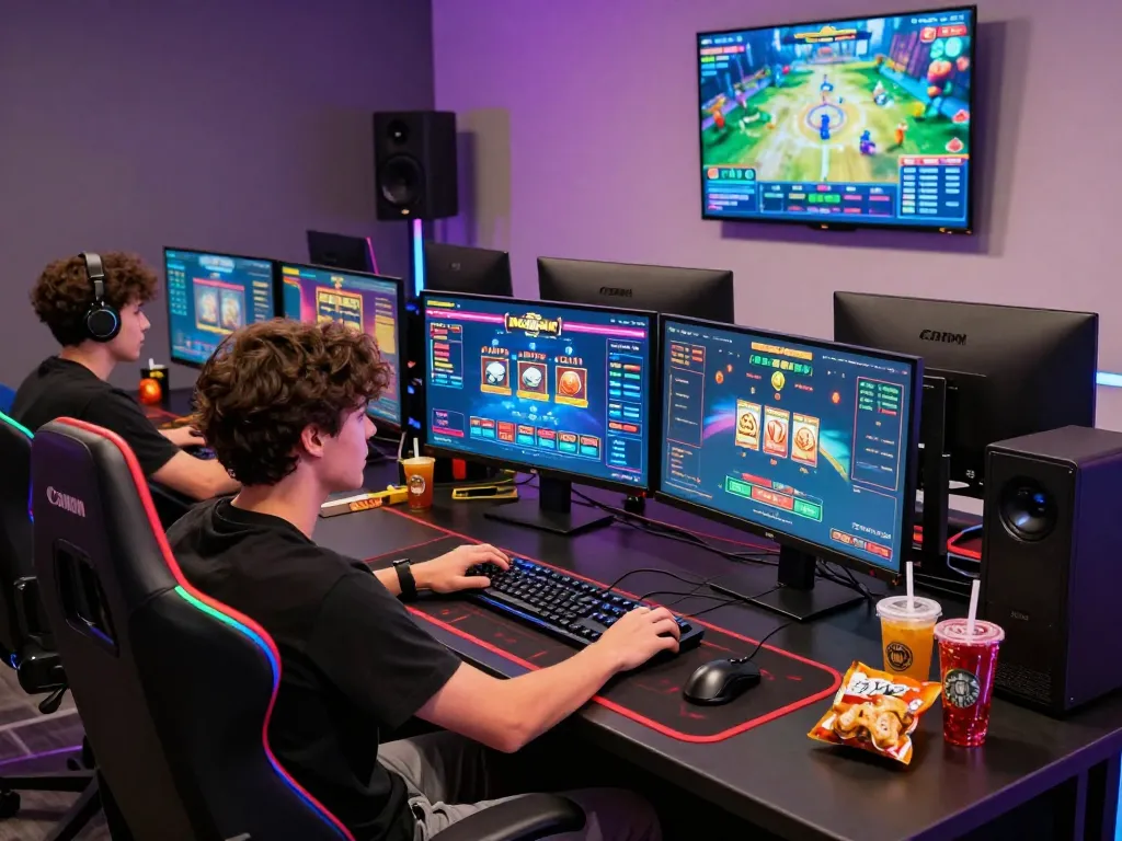 Enthusiastic player enjoying the MAX79 online gaming experience with immersive setup.