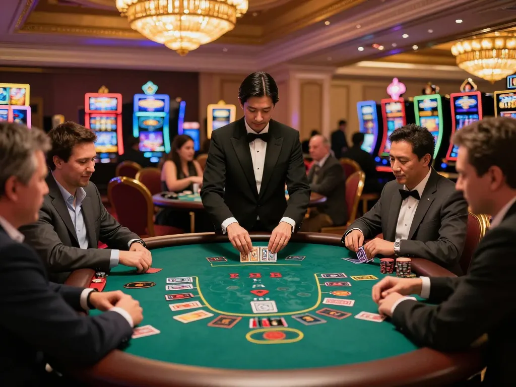 Players enjoying a thrilling blackjack game at NK88 casino, showcasing excitement and strategy