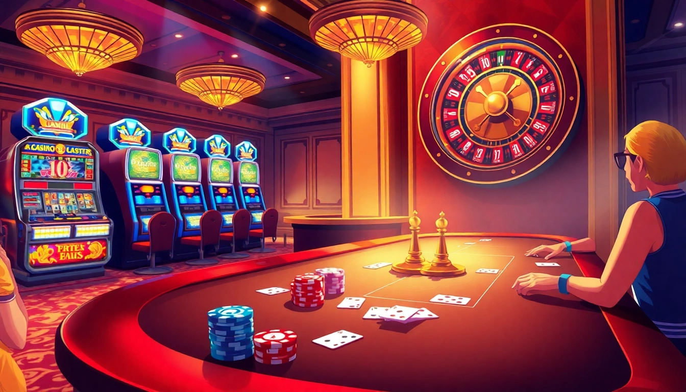 Experience exciting gaming action at zx88 com with lavish casino tables and vibrant poker chips.