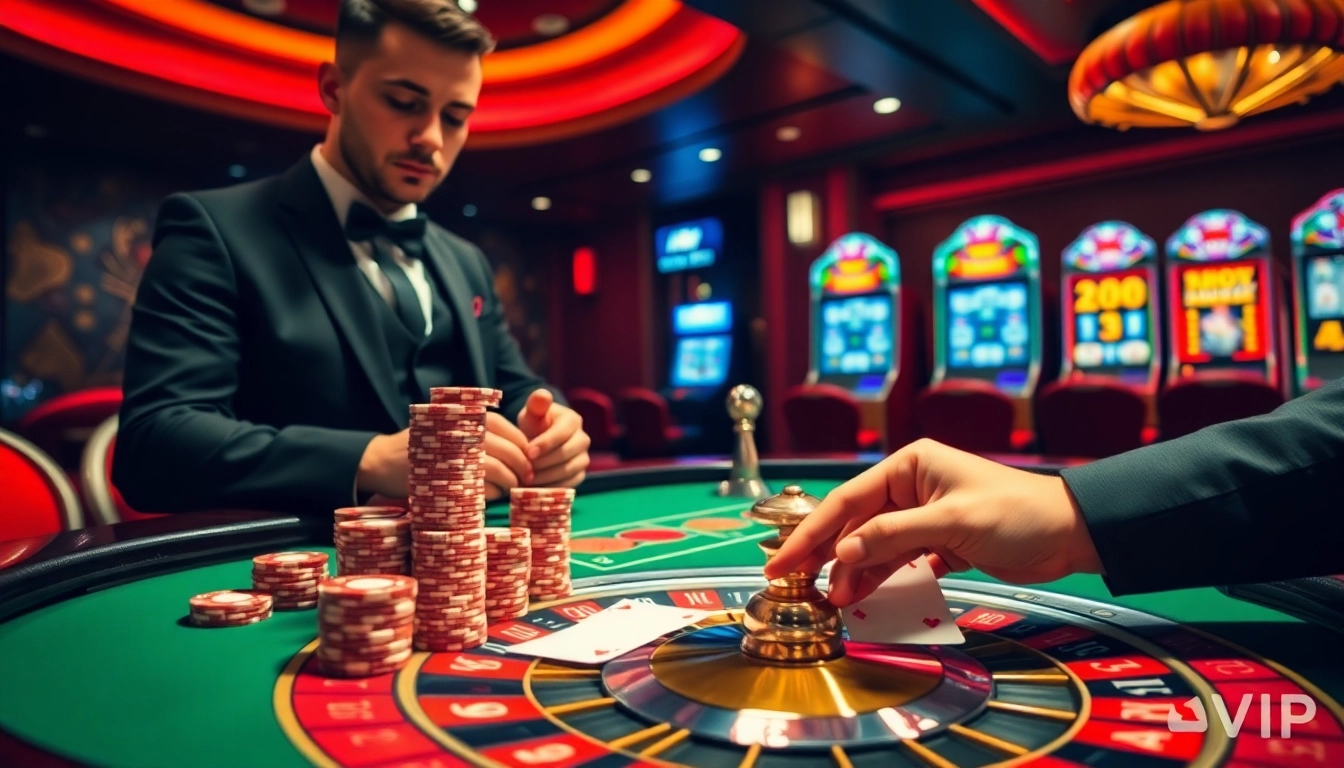 Discover the excitement of Nhà Cái 68VIP with vibrant casino gaming scenes, dynamic betting actions.