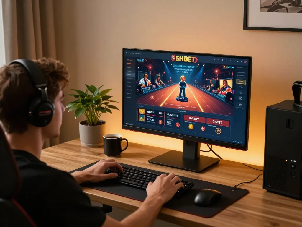 Savour thrilling gameplay with SHBET in a modern gaming setup showcasing online casino excitement
