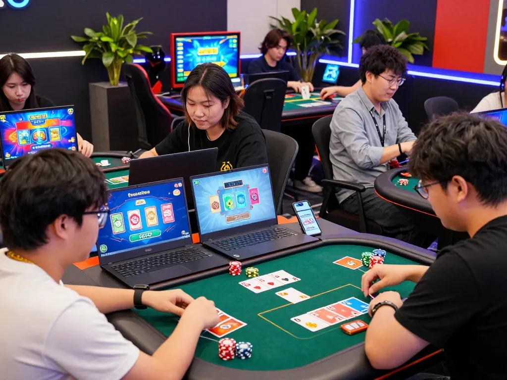 Exciting online gaming experience featuring players on https://canpack.gb.net/ engaged in card games with vibrant interfaces.