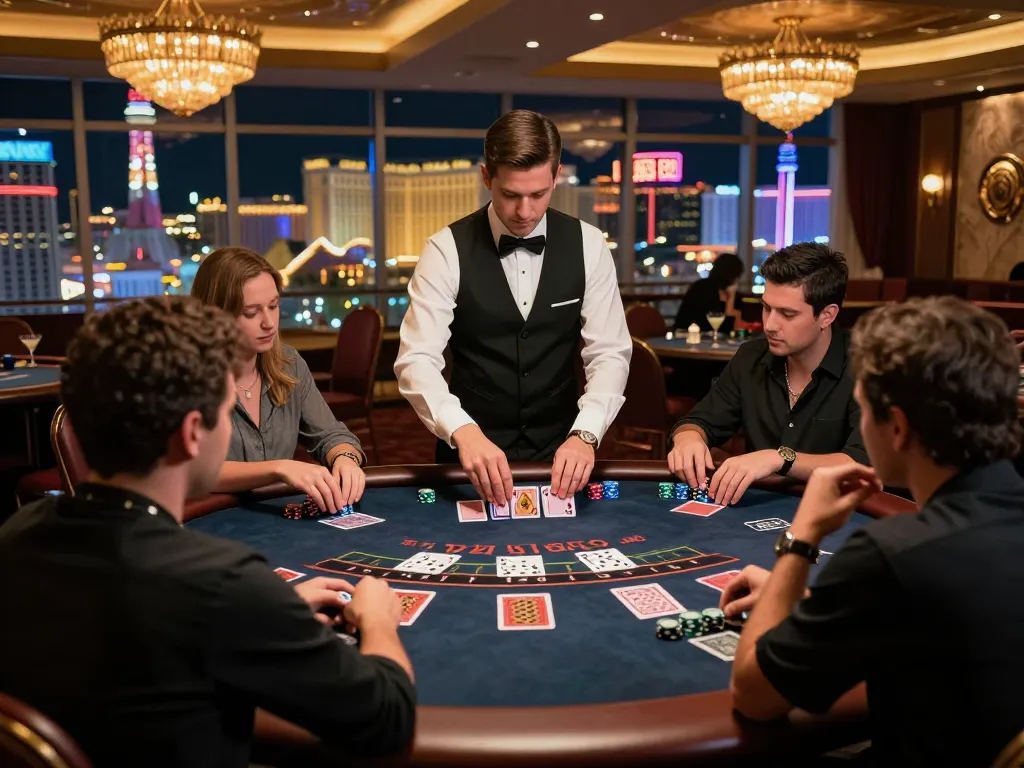 Engaging blackjack session revealing strategies for cm88-t1 players at an upscale casino table.