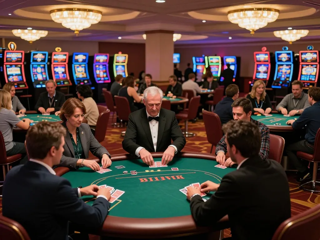 Players engaged in an exciting poker tournament at the casino with strategic gameplay and lively atmosphere featuring sv66.