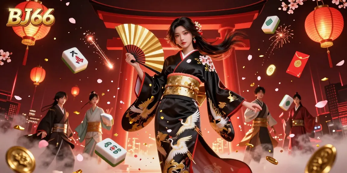 Experience vibrant gameplay with BJ66 featuring elegant characters amid colorful casino-themed elements.