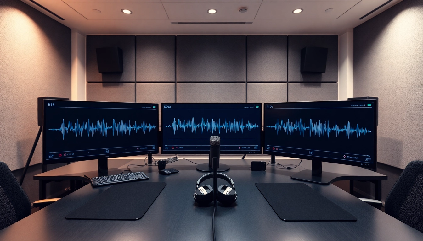 Capture of a professional call recording setup showing audio monitors and equipment.