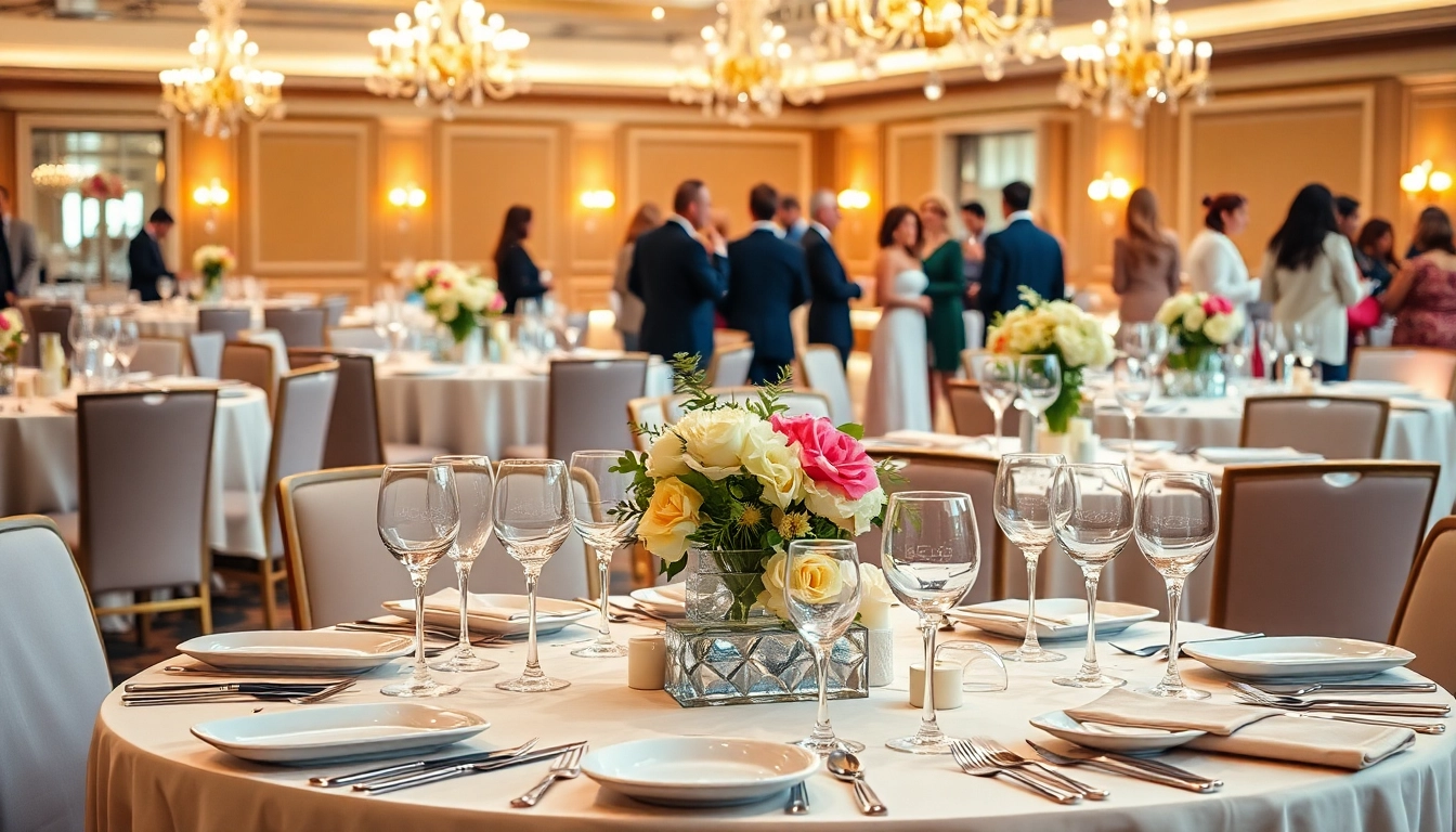 Catering hire London showcases an elegant event setup with beautifully arranged tables and soft lighting.