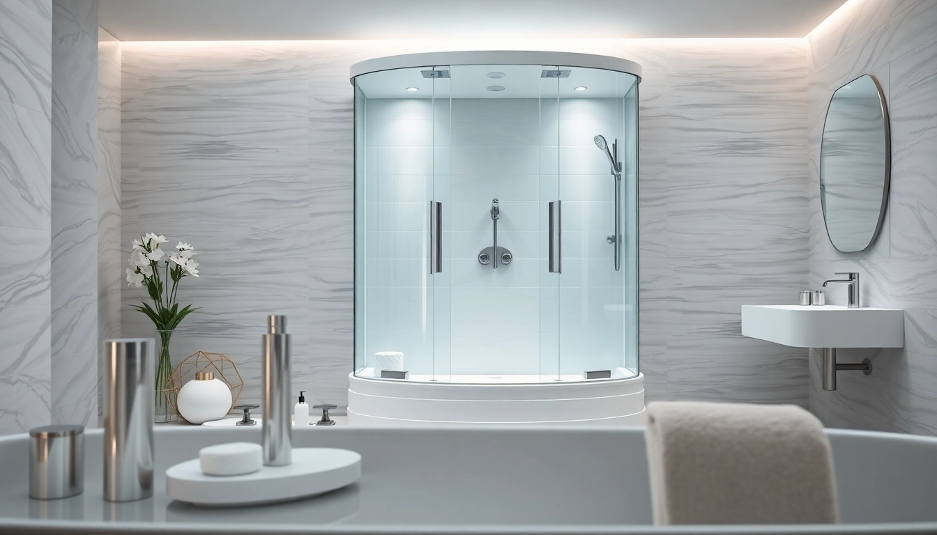 Die sonni Duschkabine in einem eleganten Badezimmer mit modernen Details begeistert.