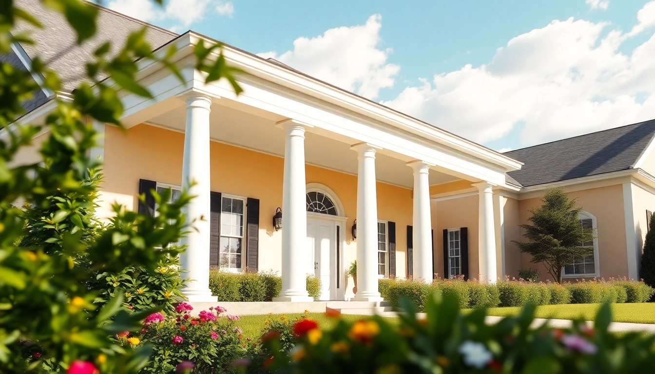 Colonial home renovation highlighting a beautifully restored exterior with lush landscaping.