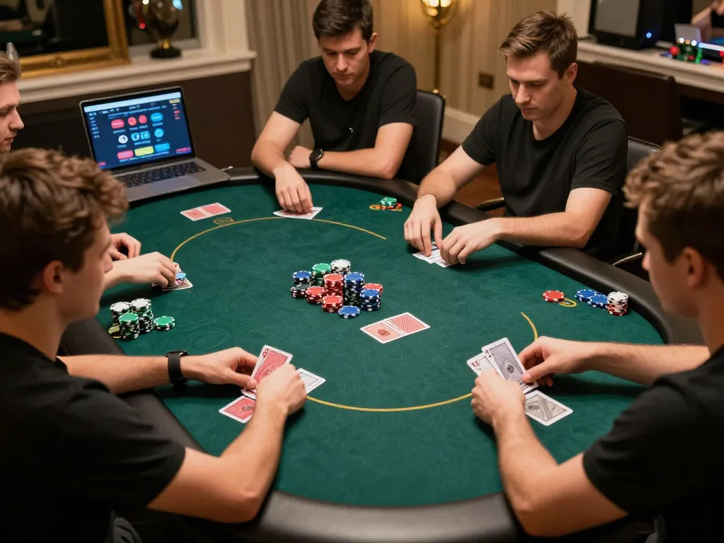 Engaging players strategizing during an online poker game on the tt88 app