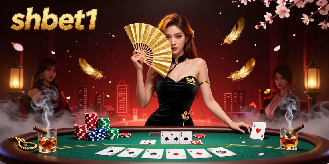 Engage with shbet1 while playing poker in this vibrant, dynamic casino illustration.