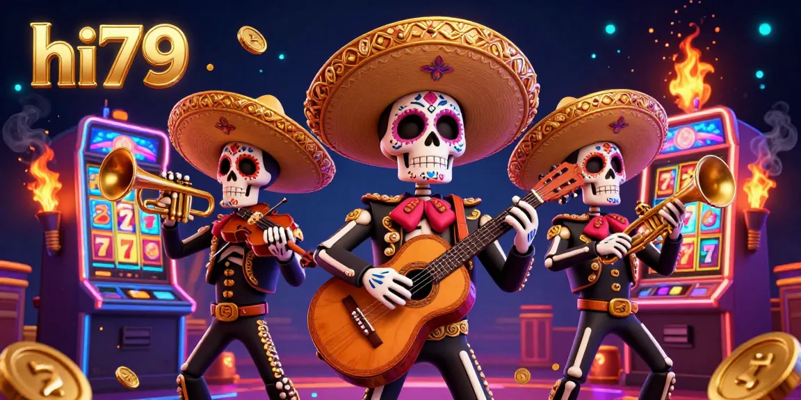 Engage with the hi79 gaming experience featuring lively mariachi characters amidst vibrant casino elements.