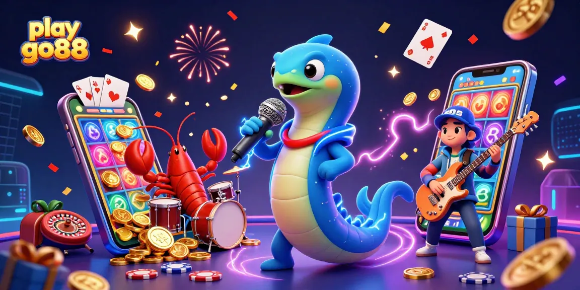 Experience the excitement as you play go88 with vibrant slot games, golden coins, and dynamic casino characters.