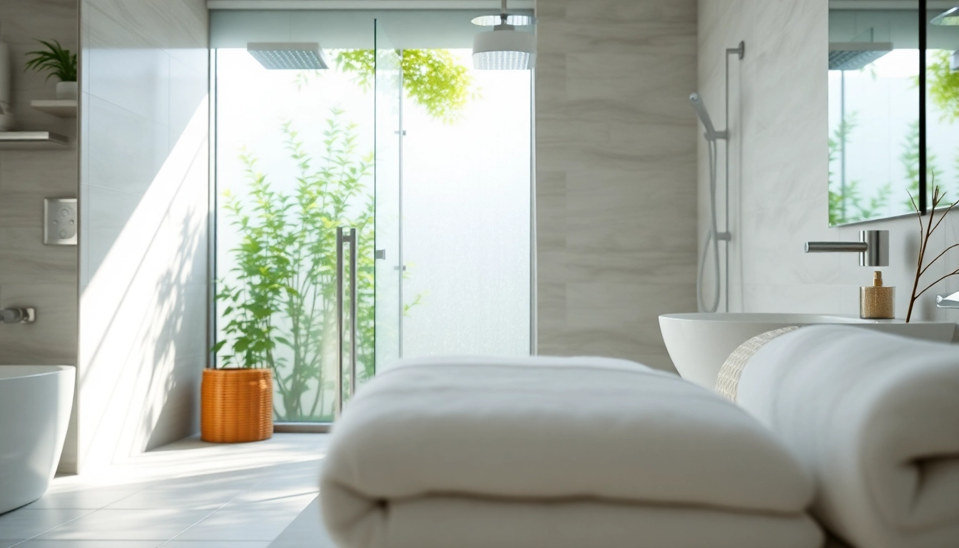 Experience elegant showers in a luxurious bathroom setting with modern design elements.