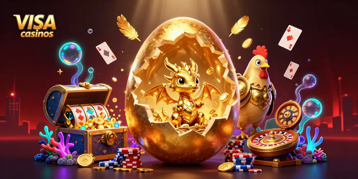 Engage with visa casinos featuring a stunning dragon and vibrant gaming elements in this 3D illustration.